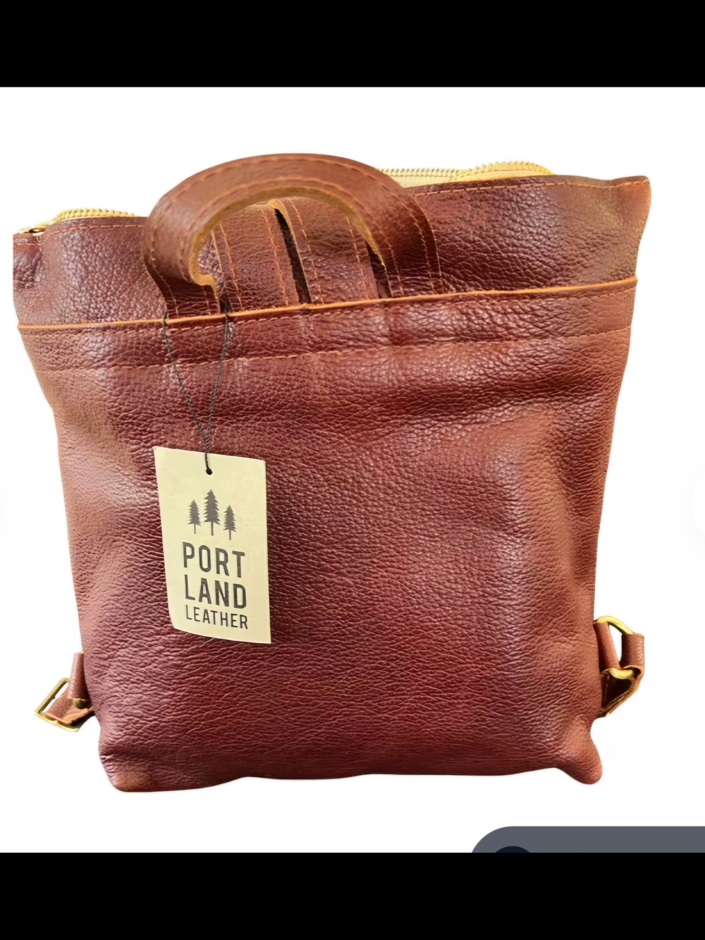 Portland Leather Goods Large Tote Backpack in Nutmeg - Picture 2 of 5